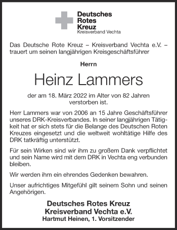 Anzeige von Heinz Lammers von OM-Medien