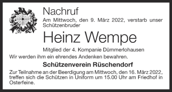 Anzeige von Heinz Wempe von OM-Medien