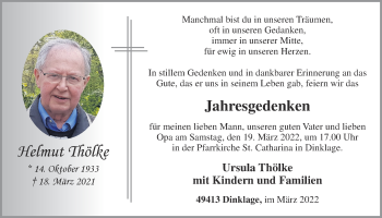 Anzeige von Helmut Thölke von OM-Medien