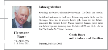 Anzeige von Hermann Rawe von OM-Medien