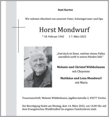 Anzeige von Horst Mondwurf von OM-Medien