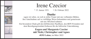 Anzeige von Irene Czecior von OM-Medien
