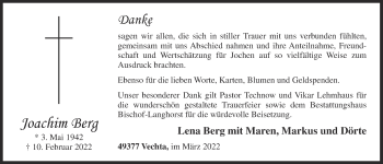 Anzeige von Joachim Berg von OM-Medien