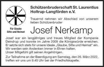 Anzeige von Josef Nerkamp von OM-Medien