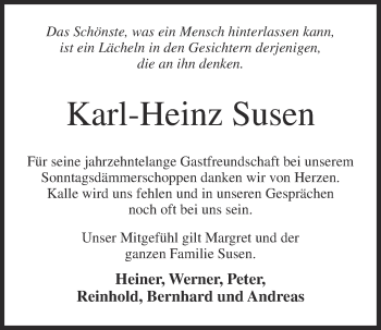 Anzeige von Karl-Heinz Susen von OM-Medien