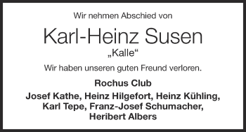 Anzeige von Karl-Heinz Susen von OM-Medien