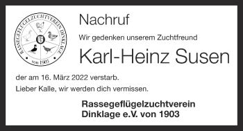 Anzeige von Karl-Heinz Susen von OM-Medien