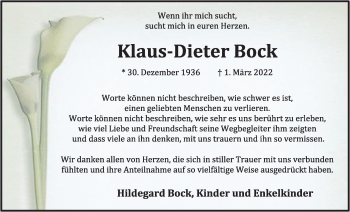 Anzeige von Klaus-Dieter Bock von OM-Medien