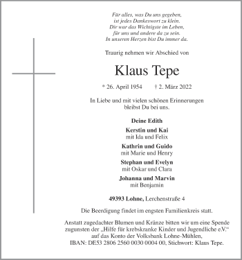 Anzeige von Klaus Tepe von OM-Medien