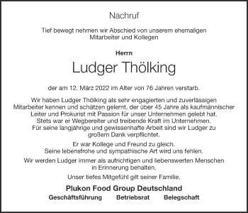 Anzeige von Ludger Thölking von OM-Medien