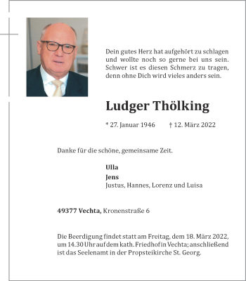 Anzeige von Ludger Thölking von OM-Medien