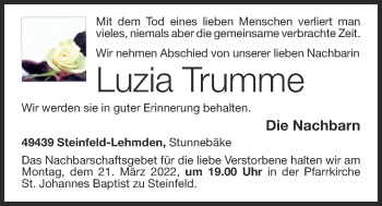 Anzeige von Luzia Trumme von OM-Medien