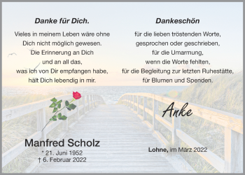 Anzeige von Manfred Scholz von OM-Medien