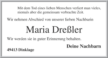 Anzeige von Maria Dreßler von OM-Medien