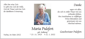 Anzeige von Maria Pulsfort von OM-Medien