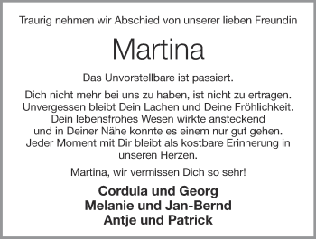 Anzeige von Martina Fischer von OM-Medien