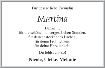 Anzeige von Martina Fischer von OM-Medien