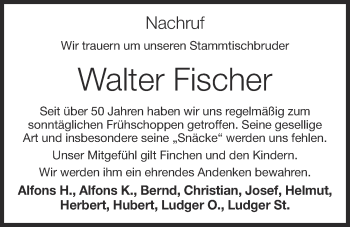Anzeige von Walter Fischer von OM-Medien