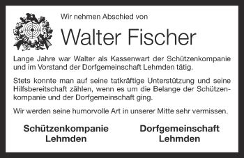 Anzeige von Walter Fischer von OM-Medien