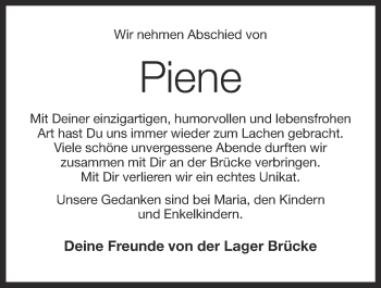 Anzeige von Werner Bergmann von OM-Medien