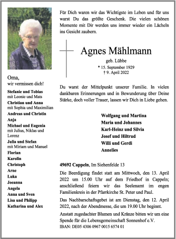 Anzeige von Agnes Mählmann von OM-Medien