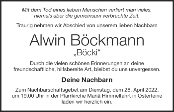 Anzeige von Alwin Böckmann von OM-Medien