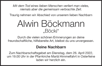 Anzeige von Alwin Böckmann von OM-Medien