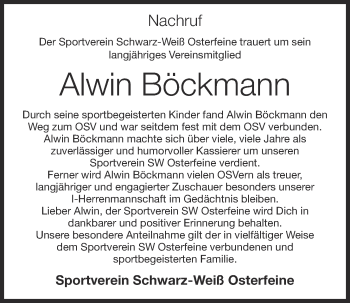 Anzeige von Alwin Böckmann von OM-Medien