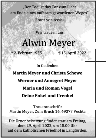 Anzeige von Alwin Meyer von OM-Medien