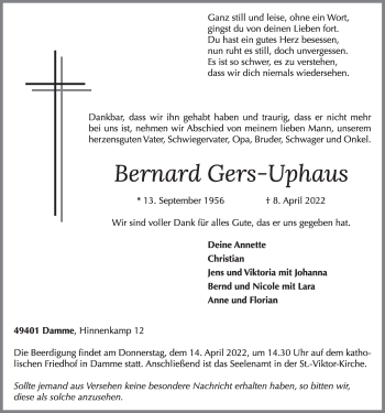 Anzeige von Bernhard Gers-Uphaus von OM-Medien