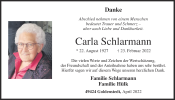 Anzeige von Carla Schlarmann von OM-Medien