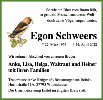 Anzeige von Egon Schweers von OM-Medien
