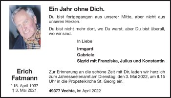Anzeige von Erich Fatmann von OM-Medien