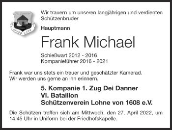Anzeige von Frank Michael von OM-Medien