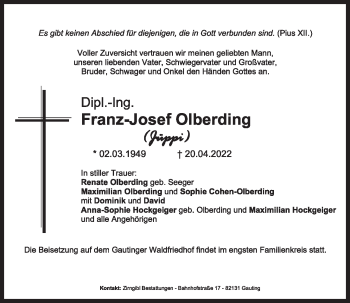 Anzeige von Franz-Josef Olberding von OM-Medien