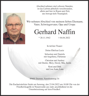 Anzeige von Gerhard Naffin von OM-Medien