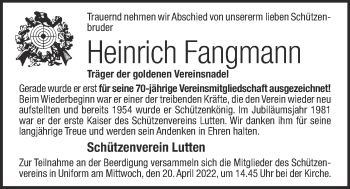 Anzeige von Heinrich Fangmann von OM-Medien