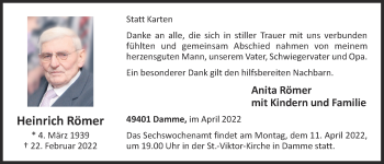 Anzeige von Heinrich Römer von OM-Medien