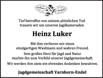 Anzeige von Heinz Luker von OM-Medien