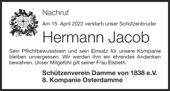 Anzeige von Hermann Jacob von OM-Medien