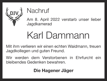Anzeige von Karl Dammann von OM-Medien
