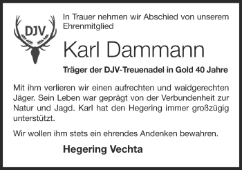 Anzeige von Karl Dammann von OM-Medien