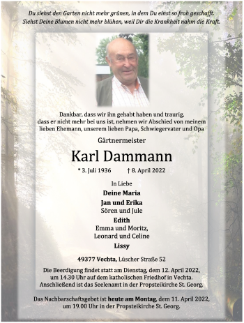 Anzeige von Karl Dammann von OM-Medien