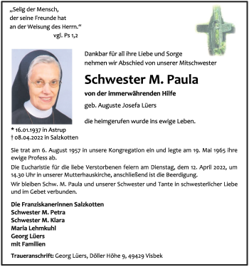 Anzeige von M. Paula von OM-Medien