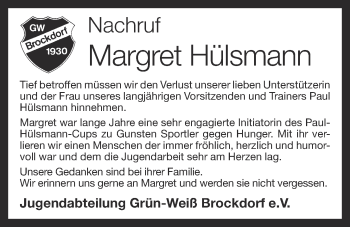 Anzeige von Margret Hülsmann von OM-Medien