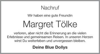 Anzeige von Margret Tölke von OM-Medien