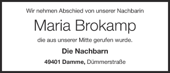Anzeige von Maria Brokamp von OM-Medien