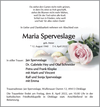 Anzeige von Maria  Sperveslage von OM-Medien