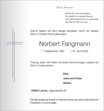 Anzeige von Norbert Fangmann von OM-Medien
