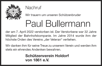 Anzeige von Paul Bullermann von OM-Medien